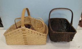 Four Woven Handled Baskets