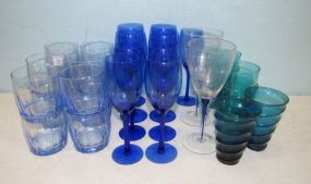 Group of Blue Glassware