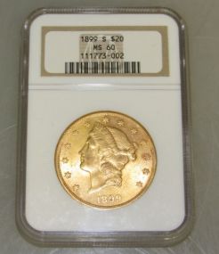 1899 Liberty Head Double Eagle $20 Gold Coin