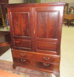 English Mahogany Linen Press