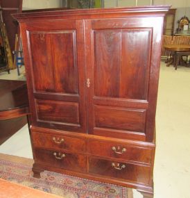 English Mahogany Linen Press