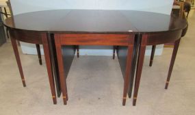 Hepplewhite Style Inlaid Demi Lune Drop Leaf Table