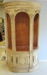 Distressed Painted Demi Lune Curio Cabinet