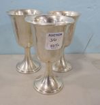 Three Newport Sterling Mini Goblets