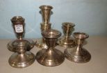 Six Weighted Sterling Candle Holders