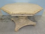 Modern Distressed Painted Polygon Dining Table