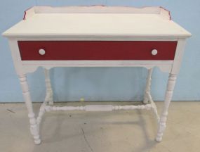 Red and White Painted Writing Desk