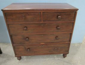 English Mahogany Five Drawer Chest of Drawers