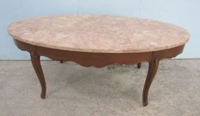 French Provincial Style Marble Top Coffee Table