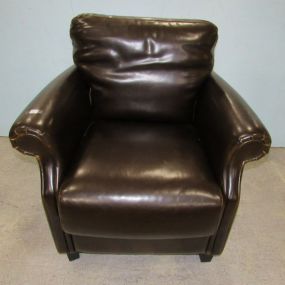 Faux Brown Leather Arm Chair