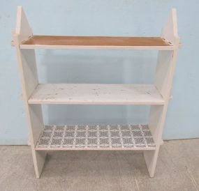 White Primitive Style Three Shelf Display