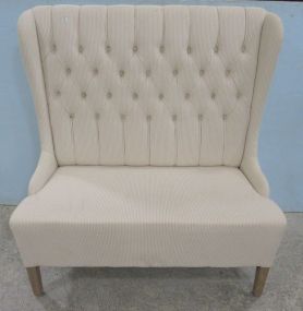 Upholstered High Back Settee