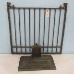 Two Piece Bronze Bank Teller Cage Door and Calendar Pen Tray