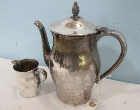 Paul Revere Reproduction Silverplate Creamer, and Pitcher