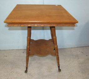 Oak Square Vintage Lamp Table