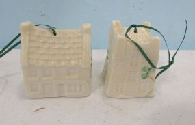 Two Belleek Irish Ornaments