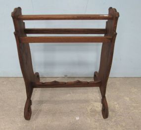 Primitive Style Oak Quilt Rack