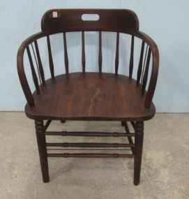 Primitive Style Barrel Back Chair