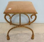 Edward P. Paul & Co Gold Painted Metal Vanity Stool