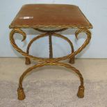 Edward P. Paul & Co Gold Painted Metal Vanity Stool