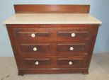 Walnut Marble Top Dresser