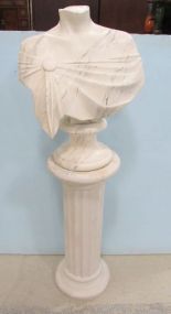 Ceramic Pedestal and Fiber Glass Bust Art