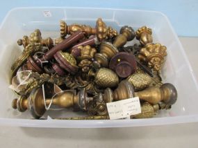 Group of Curtain Rod Ends, Ornaments, and Brackets