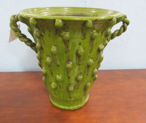 Glazed Pottery Handled Vase