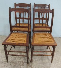 Four Cane Bottom Side Chairs