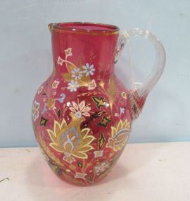 Bohemian Style Hand Painted Water Pitcher