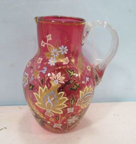 Bohemian Style Hand Painted Water Pitcher