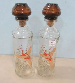 Vintage Pheasant Design Liquor Decanters
