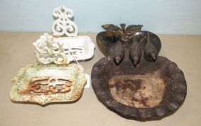Four Cast Iron Soap Dishes