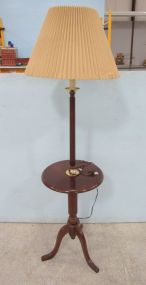 Round Wood Table Floor Lamp