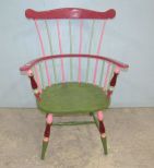Painted Pink Windsor Style Chair