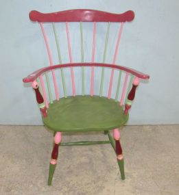 Painted Pink Windsor Style Chair