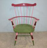 Painted Pink Windsor Style Chair