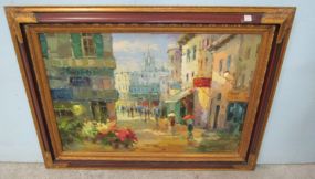 Framed Giclee European Village