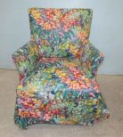 Striped Upholstered Arm Chair