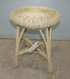 White Woven Stool