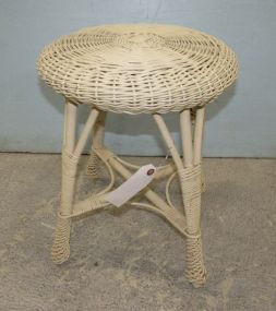 White Woven Stool