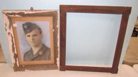 Vintage Soldier Frame Picture and Old Wood Frame