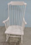 Large White Painted Spindle Back Rocker