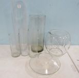 Seven Glass Vases and Planters