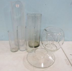 Seven Glass Vases and Planters