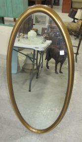 Modern Gold Painted Oval Mirror