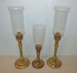 Brass Glass Candleholders