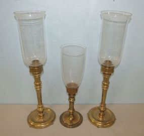 Brass Glass Candleholders