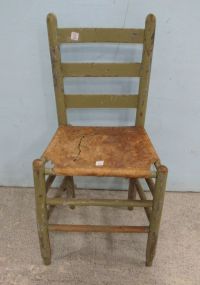 Cowhide Seat Ladder Back Chair