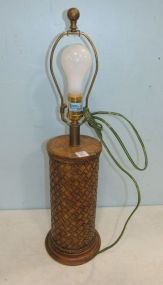Wood Woven Style Round Lamp